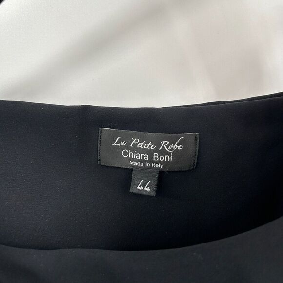CHIARA BONI Black White One Shoulder Ruffle Mini Formal Cocktail Dress Size 44 - Picture 5 of 6